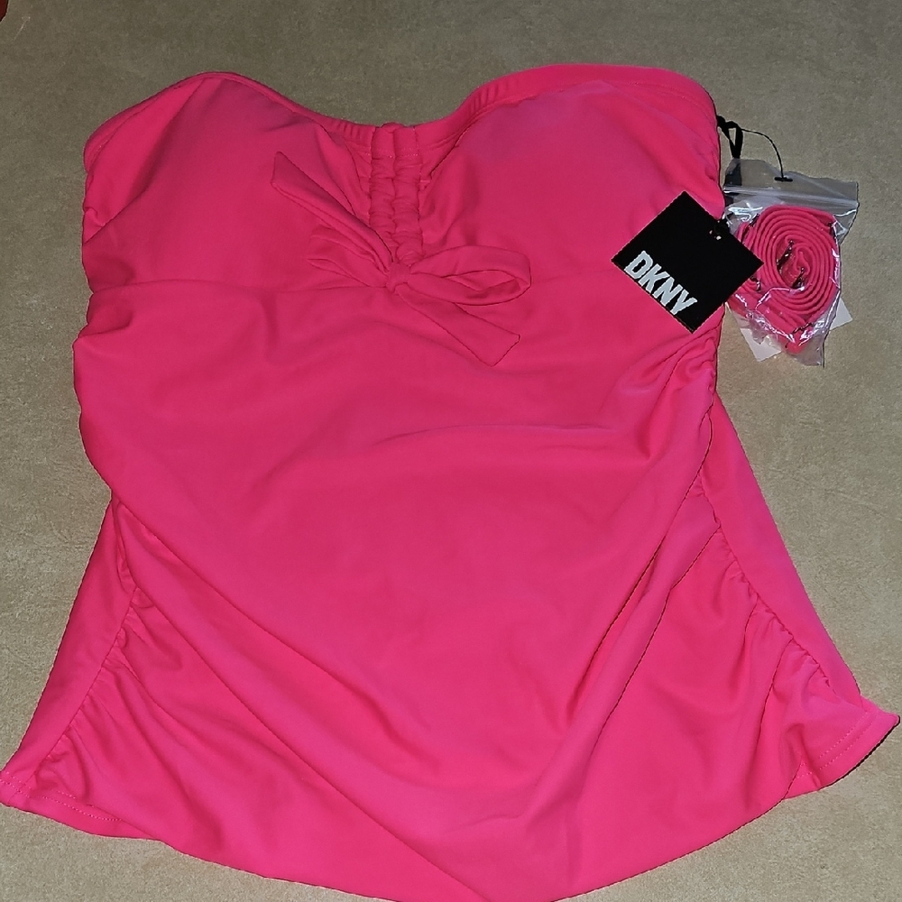 DKNY Pink Strapless Top
